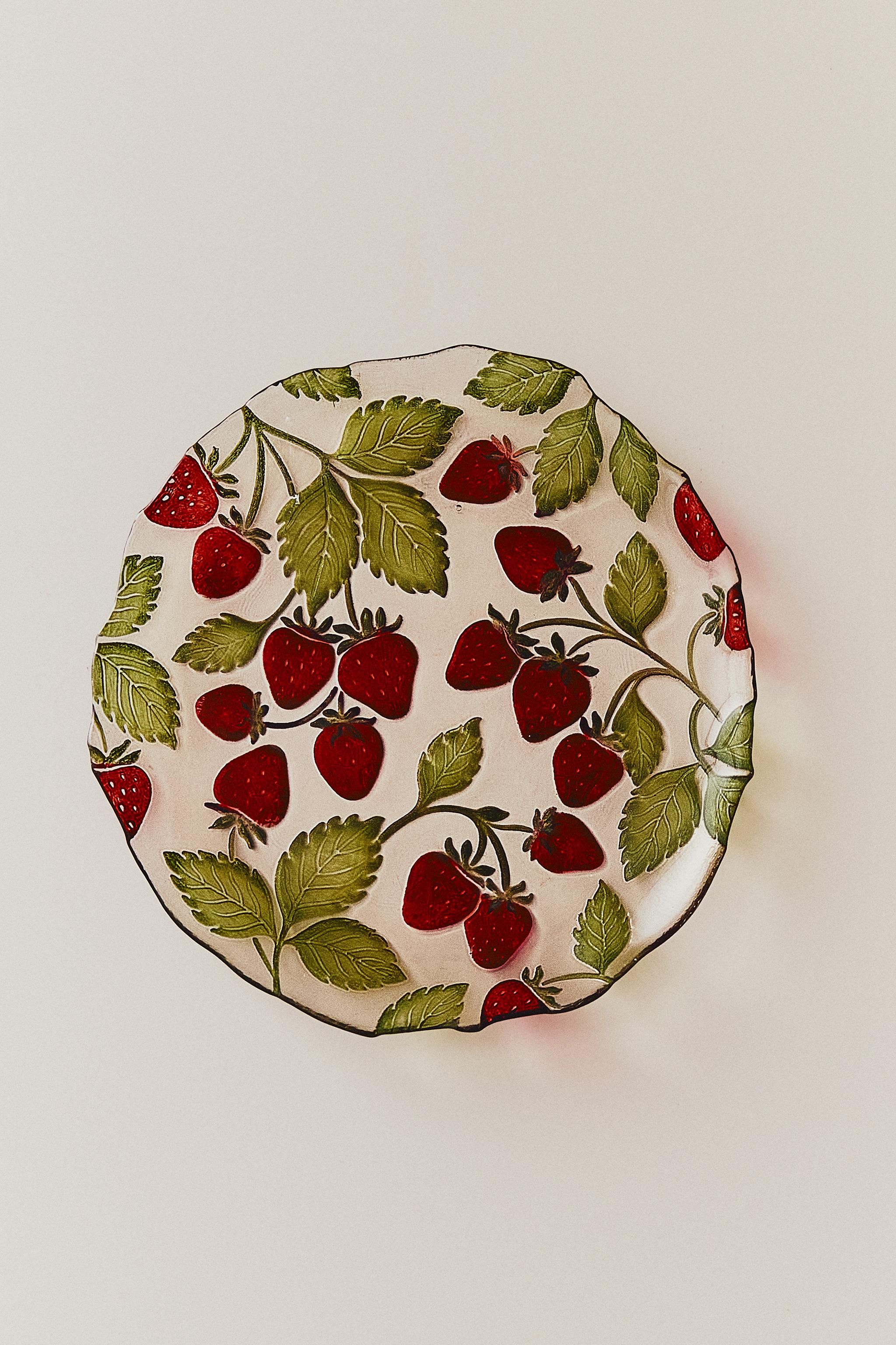 ASSIETTE À DESSERT VERRE FRAISES